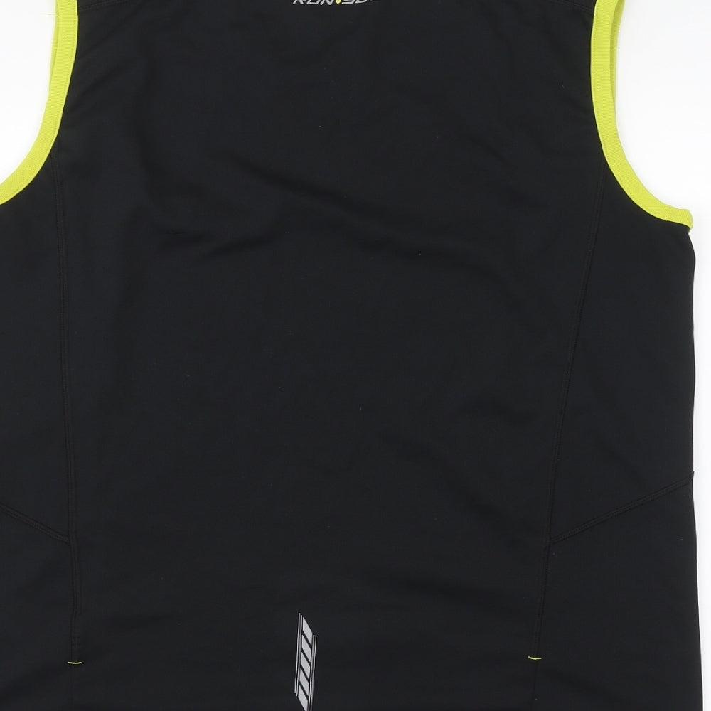 Runi365 Mens Black Basic Tank Size M