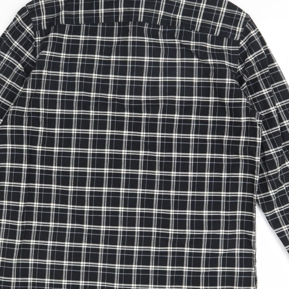 River Island Mens Black Check Dress Shirt Size M