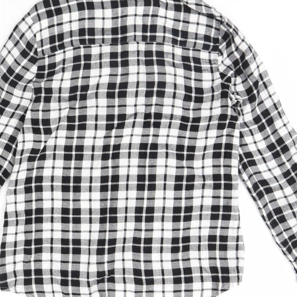 Candy Couture Girls Black Check Basic Button-Up Size 11-12 Years