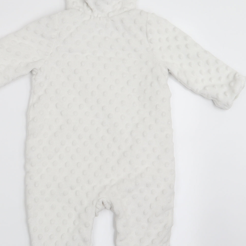 Disney Baby Girls White Polka Dot Coverall One-Piece Size 6-9 Months - Winnie The Pooh