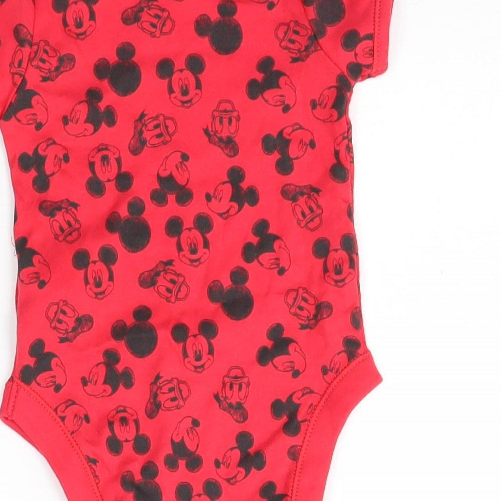 George Baby Red Babygrow One-Piece Size 6-9 Months - mickey mouse, disney