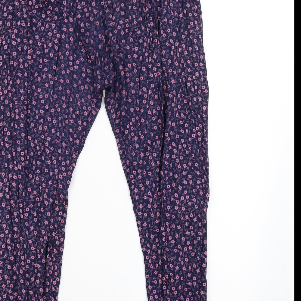 Preworn Womens Purple Floral Bloomer Trousers Size M L24 in