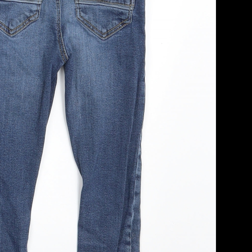 TU Girls Blue Denim Capri Jeans Size 24 Months - Waist 16in; Inside leg 14in