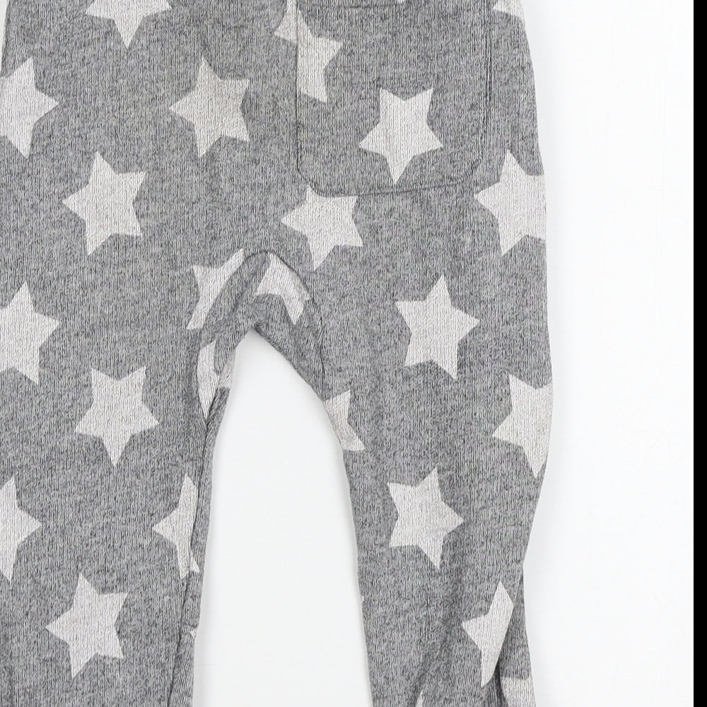 Marks and Spencer Girls Grey Geometric Jersey Capri Pyjama Pants Size 3-4 Years - Stars