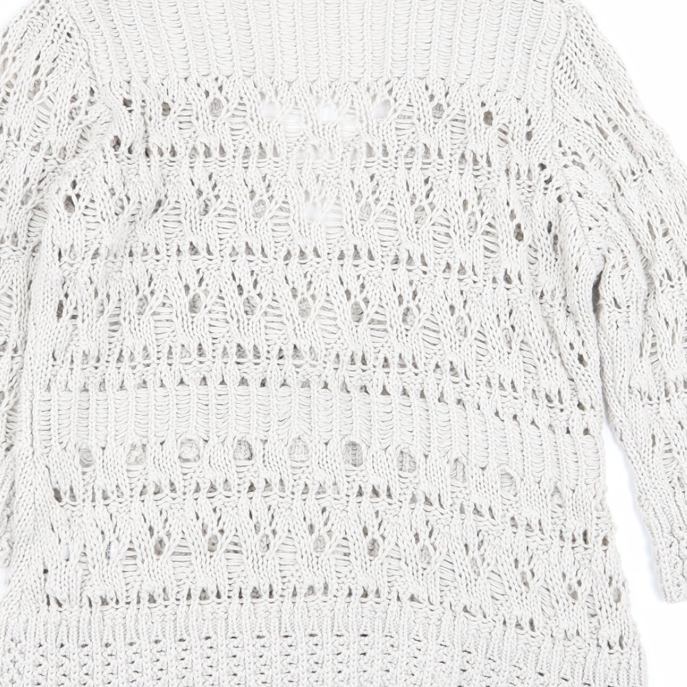 M&S Womens Grey Cardigan Jumper Size 8