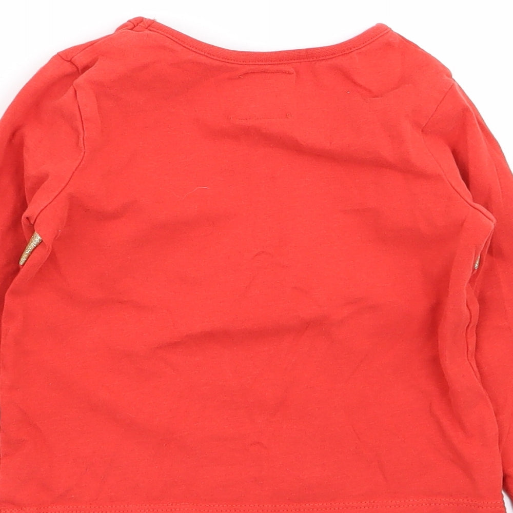 Asda George Girls Red Basic T-Shirt Size 18-24 Months - christmas