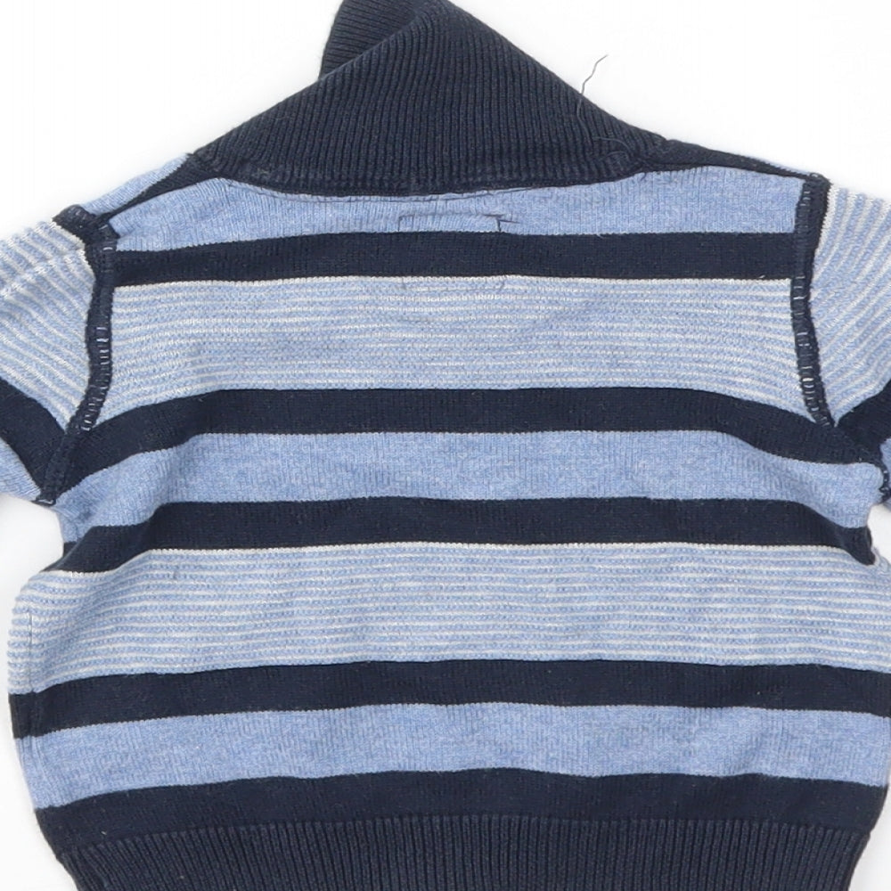 Earlydays Boys Blue Striped Pullover Jumper Size 0-3 Months
