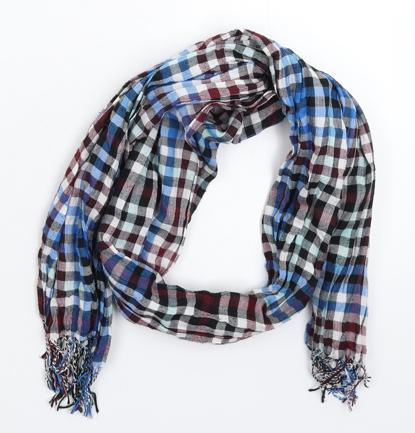 H&M Womens Multicoloured Check Knit Scarf