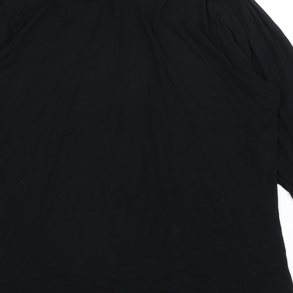 M&S Womens Black Basic T-Shirt Size 14