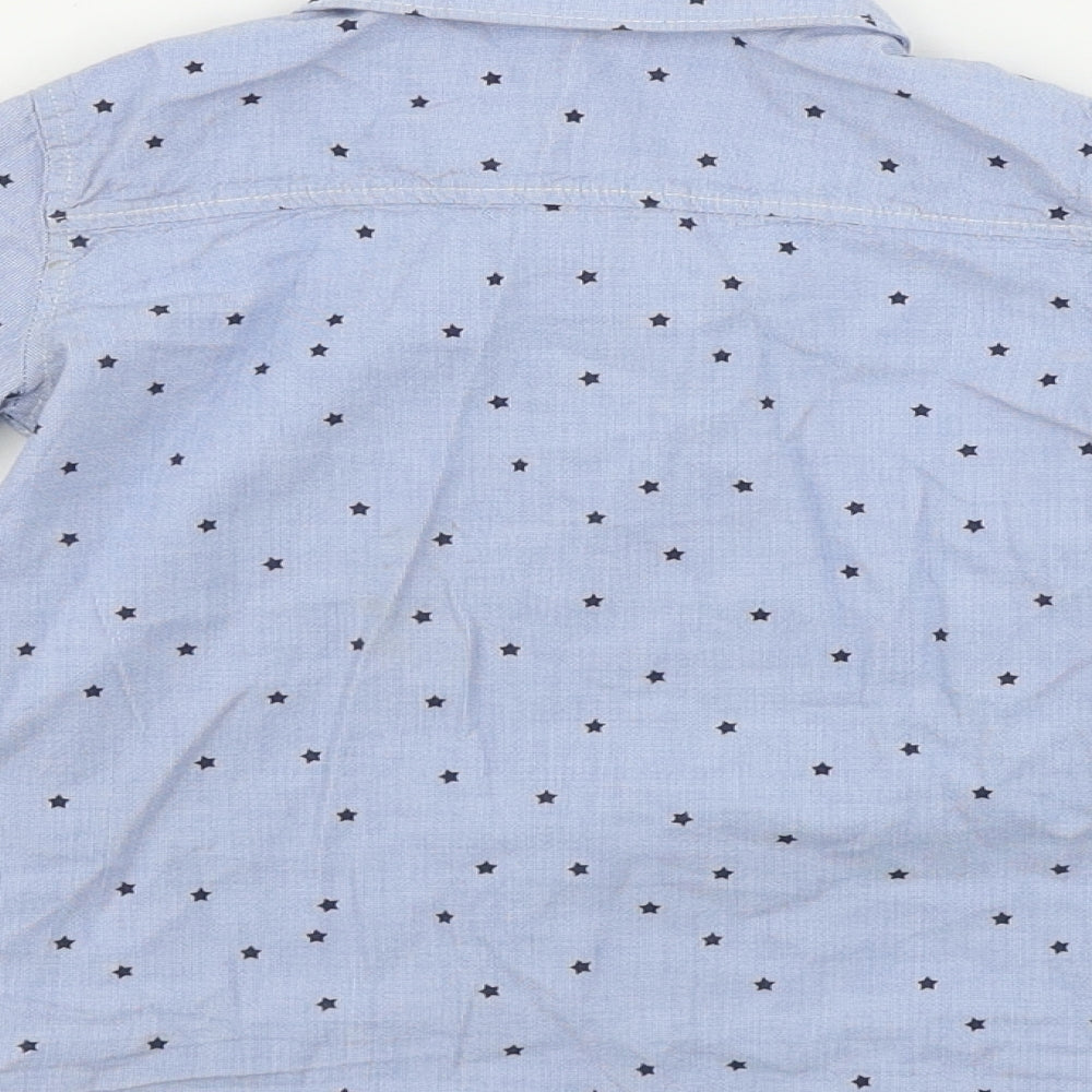 H&M Boys Blue Basic Button-Up Size 2 Years - Star pattern