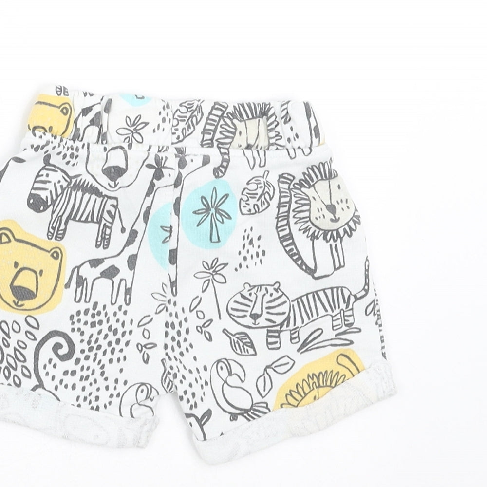 Marks and Spencer Baby White Trousers Size 0-3 Months - animals