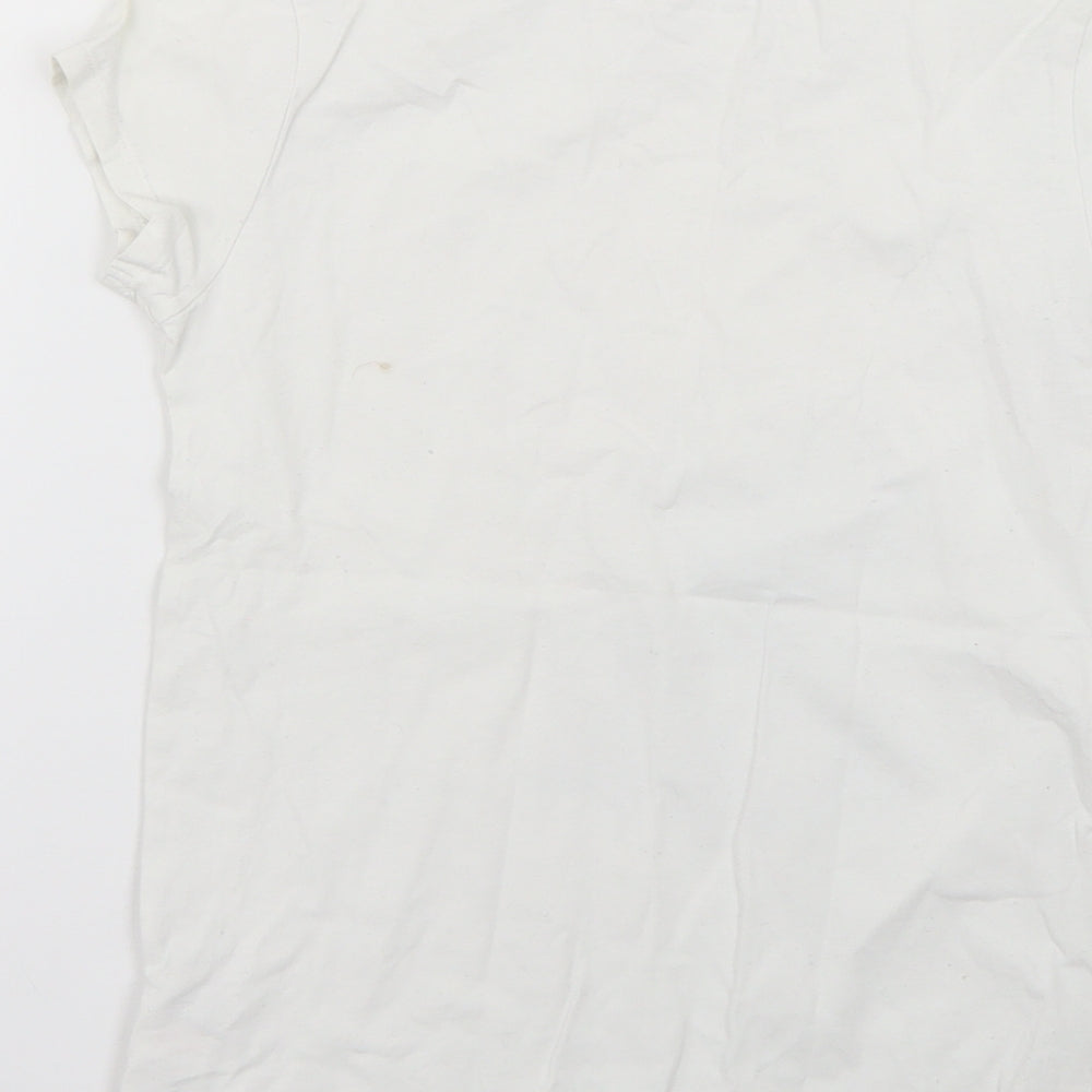 me to you Girls White Geometric Basic T-Shirt Size 10-11 Years