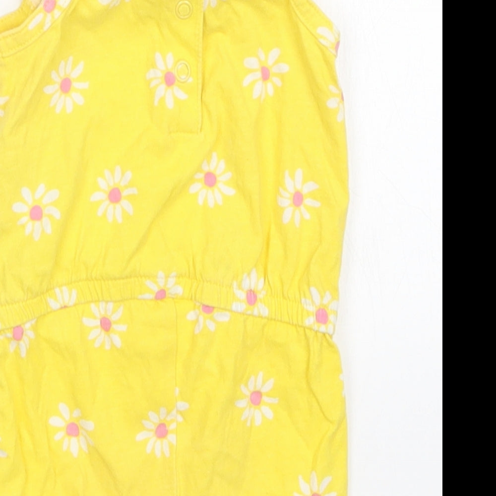 Mothercare Girls Yellow Floral Romper One-Piece Size 3-6 Months