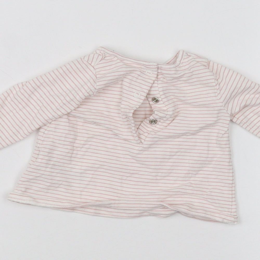 NEXT Baby White Striped Basic T-Shirt Size 0-3 Months