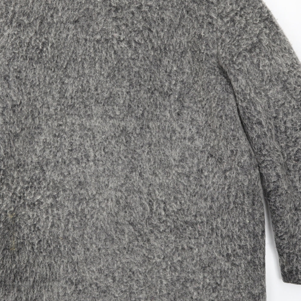Monki Womens Grey Pea Coat Coat Size S
