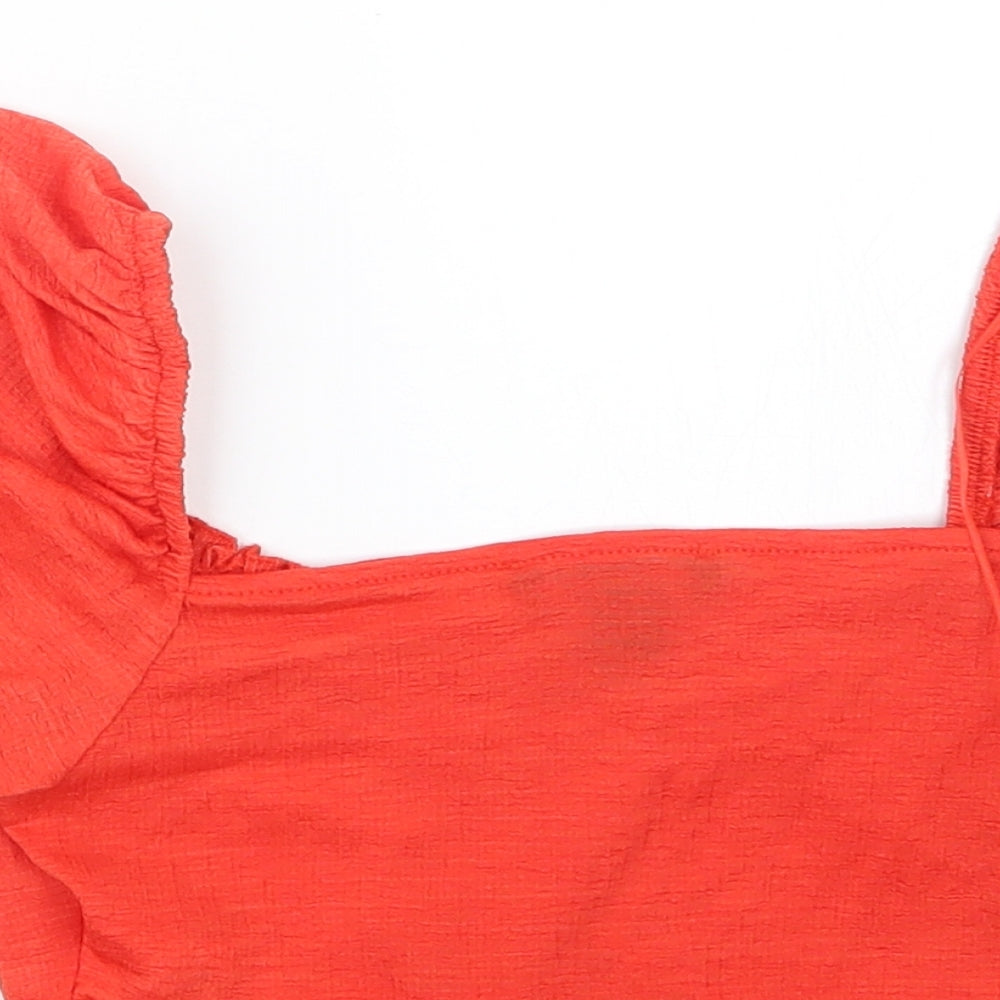 Primark Womens Red Cropped T-Shirt Size 4
