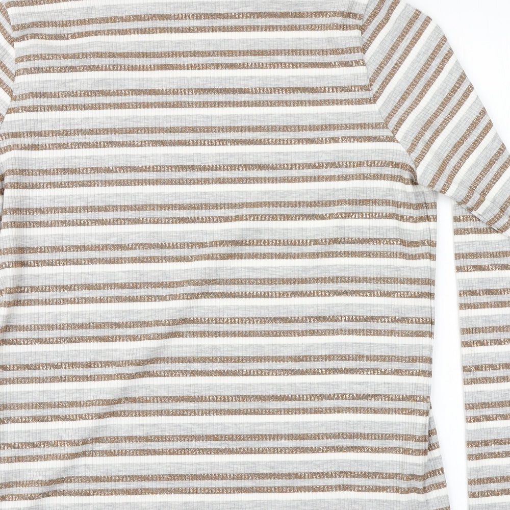 Marks and Spencer Womens Multicoloured Striped Pullover Jumper Size 16