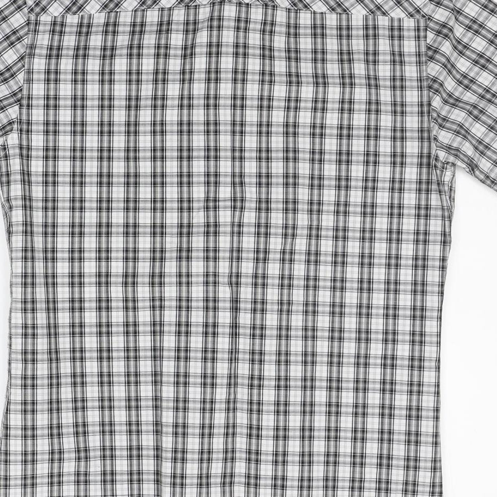Topman Mens Grey Check Button-Up Size S
