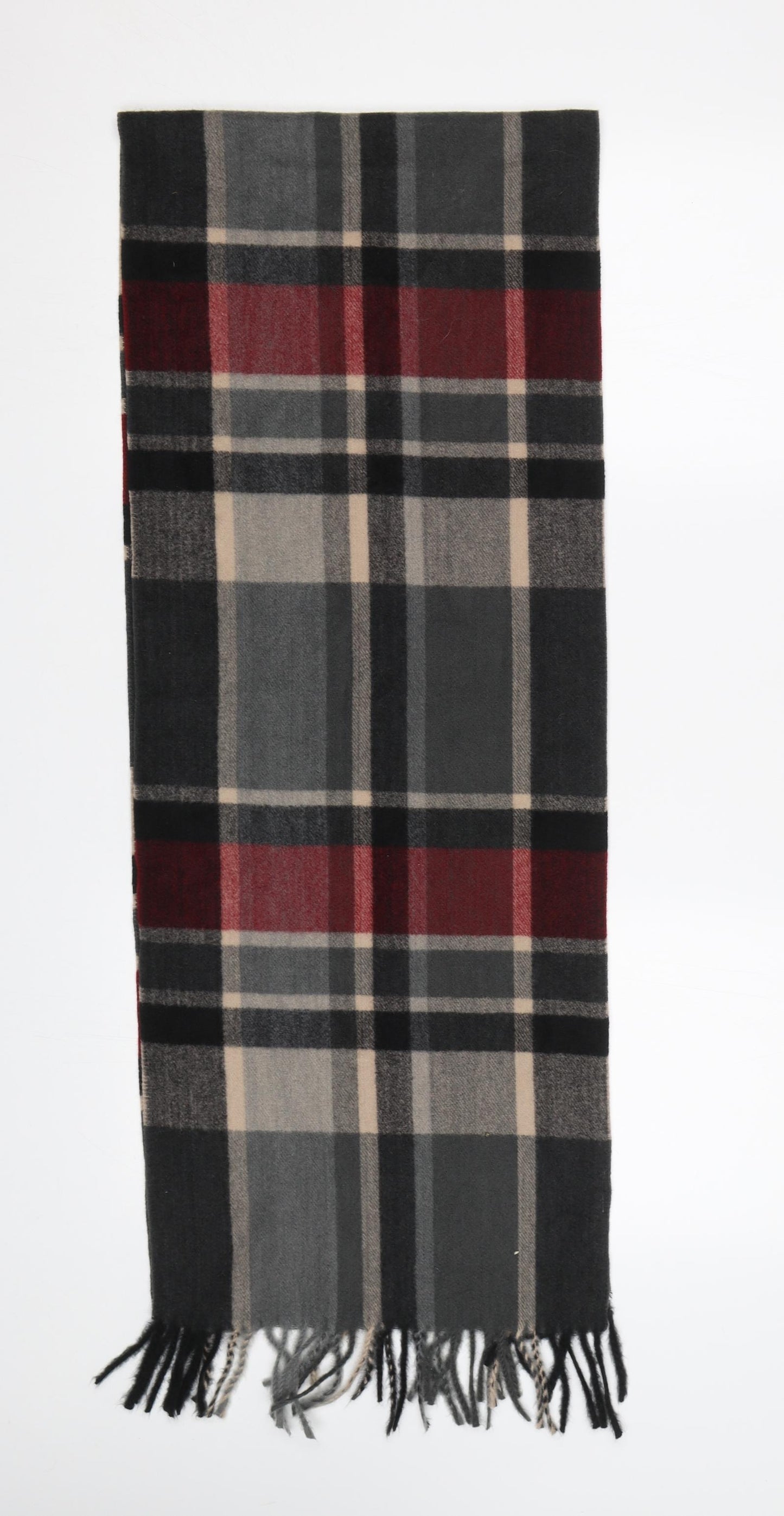 Preworn Grey Plaid Scarf Size Regular