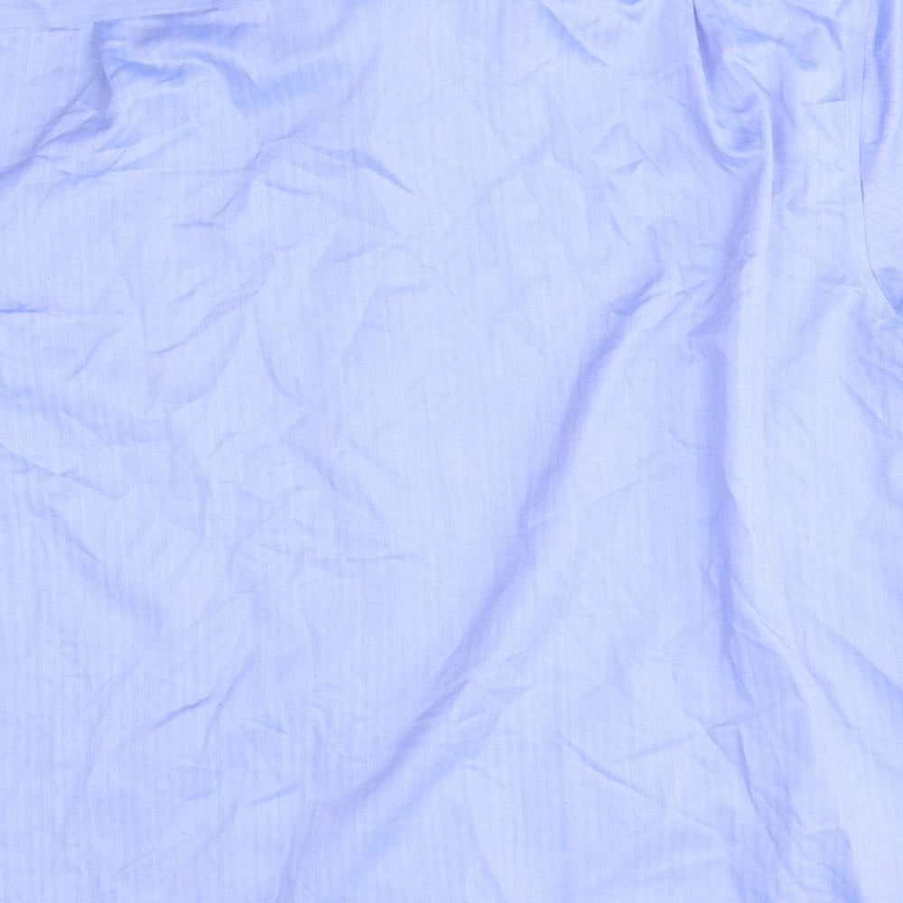 M&S Mens Blue Striped Button-Up Size 42 - non iron
