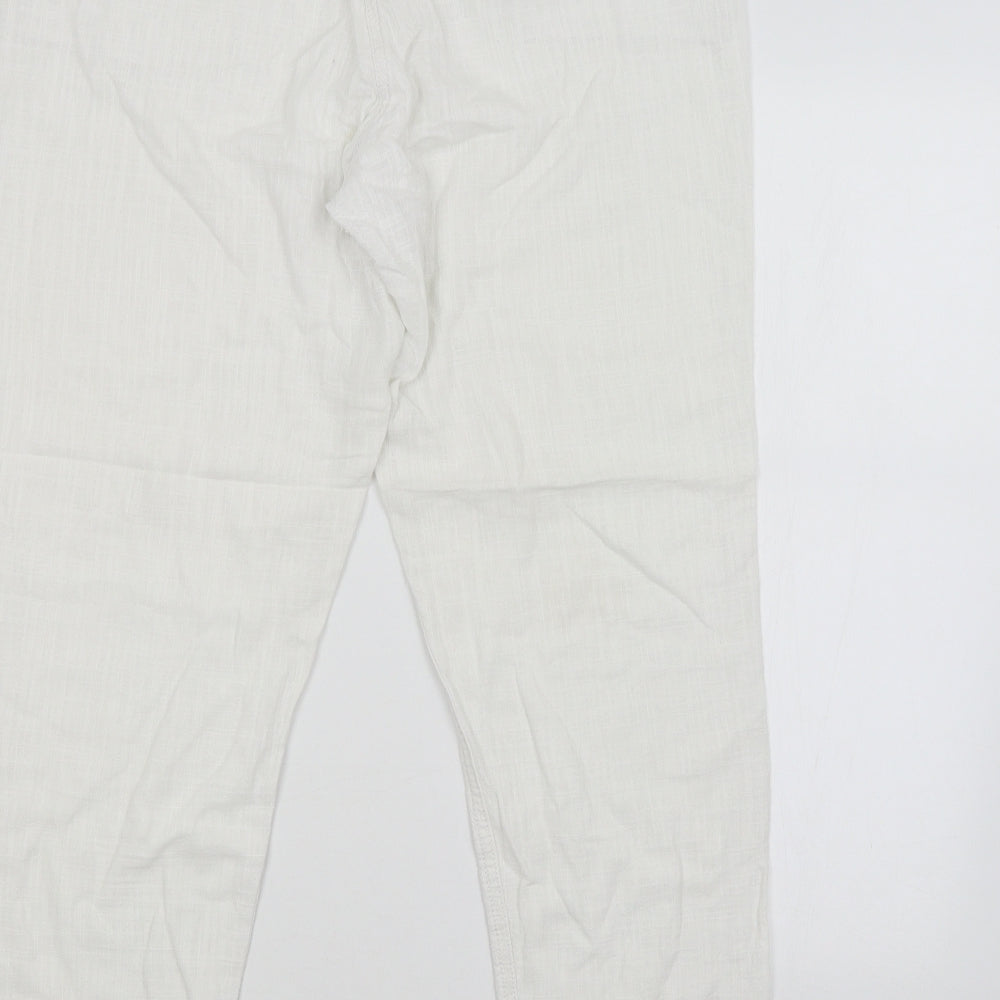 NEXT Womens White Chino Trousers Size 14 L26 in