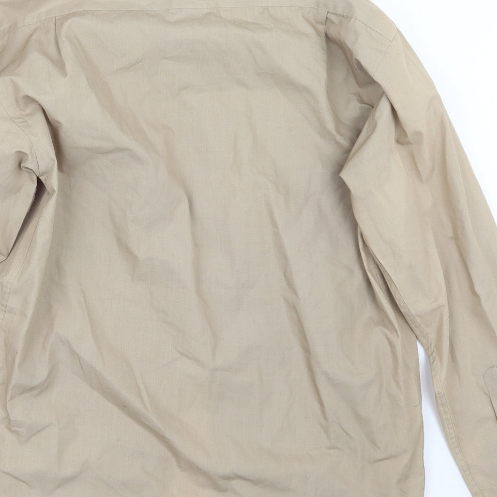 Zantos Mens Beige Button-Up Size 14.5