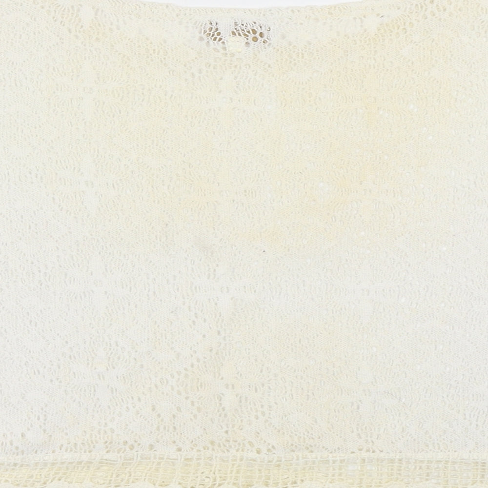 PIKO 1988 Womens Ivory Lace Cropped T-Shirt Size L