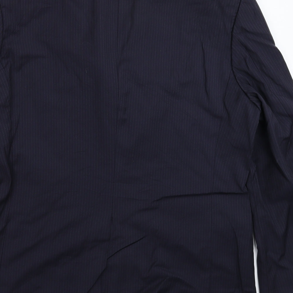 Marks and Spencer Mens Blue Striped Jacket Suit Jacket Size 42