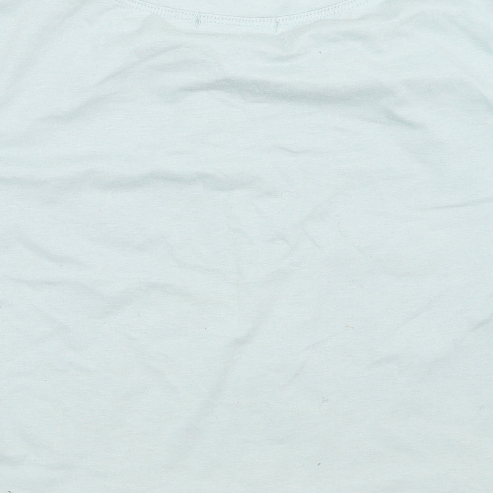 ROMWE Womens Blue Cropped T-Shirt Size M