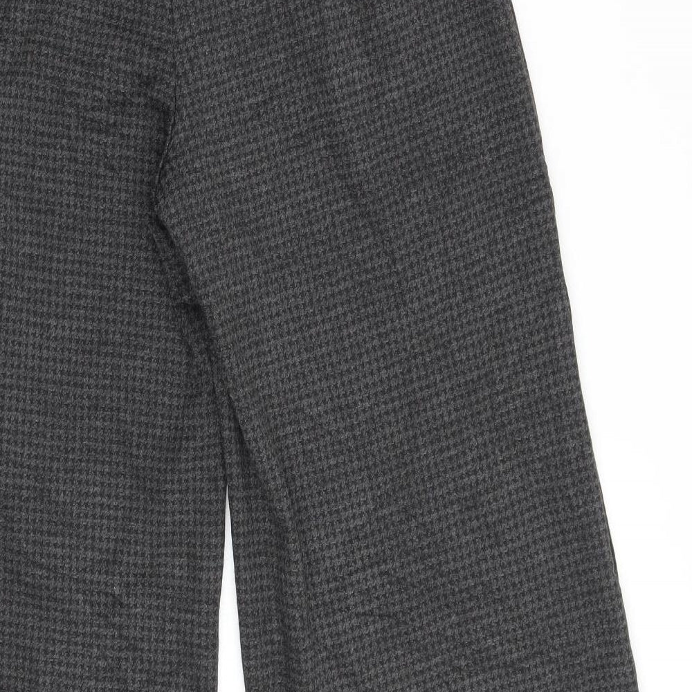 Marks and Spencer Womens Grey Check Trousers Size 10 L28 in