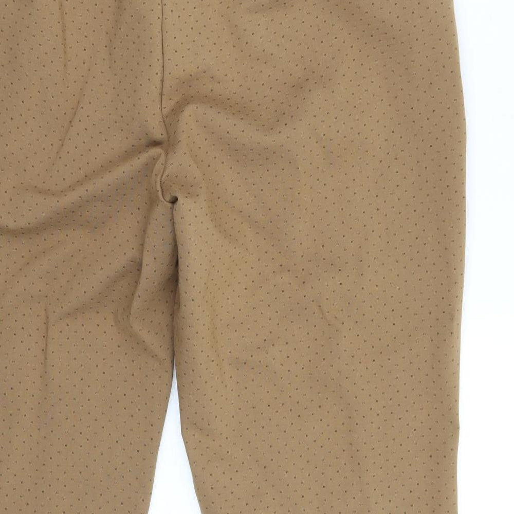 Marks and Spencer Womens Brown Geometric Trousers Size 16 L24 in