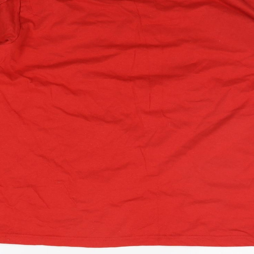 B&M Mens Red Solid Pyjama Set Size L