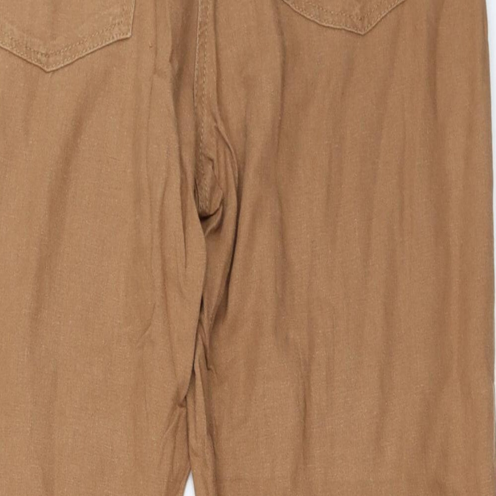 NEXT Womens Brown Trousers Size 14 L28 in