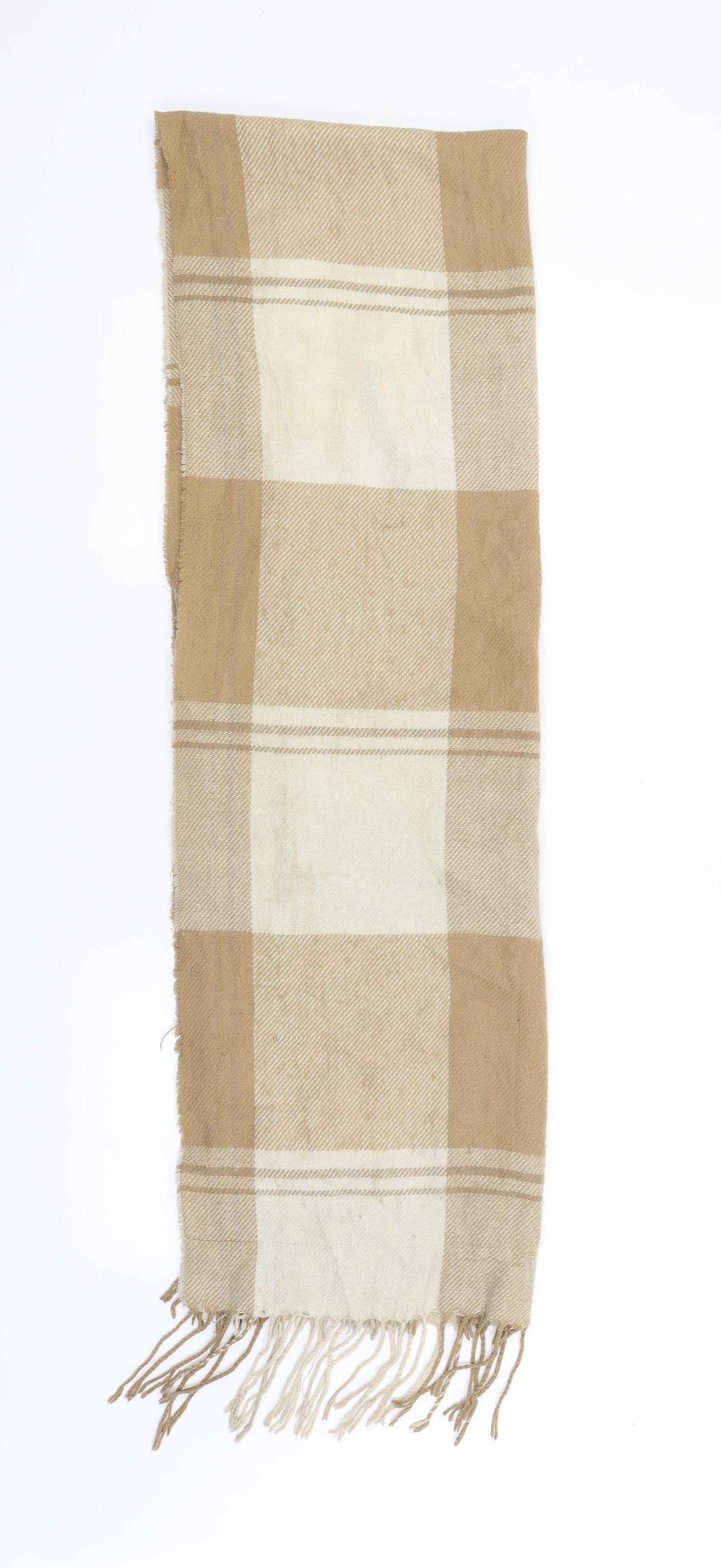 Preworn Unisex Beige Check Scarf