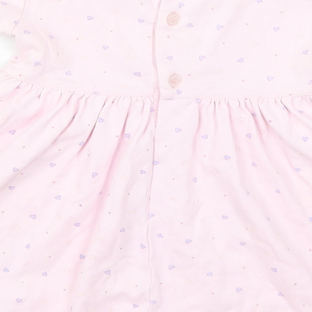 Cherokee Girls Pink Geometric Skater Dress Size 9-12 Months - Love Hearts