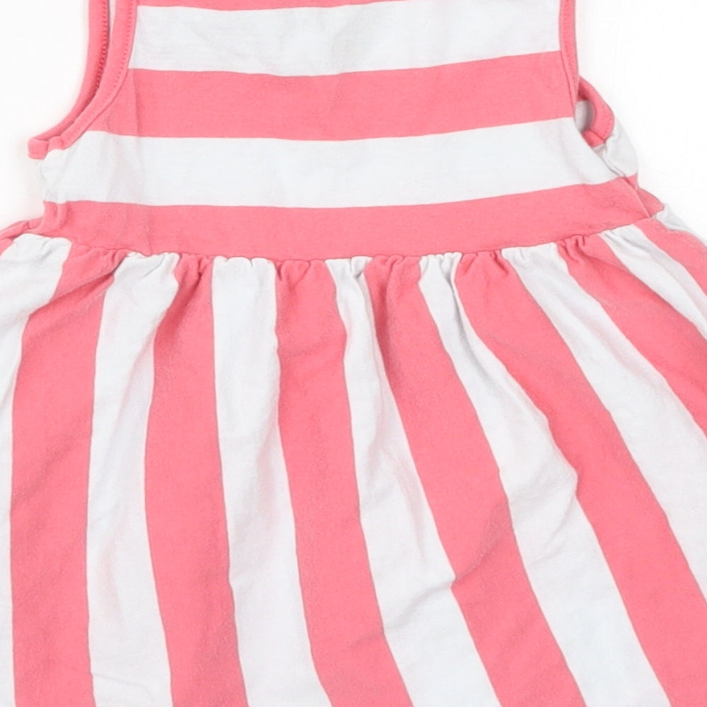 F&F Girls Red Striped Skater Dress Size 12-18 Months