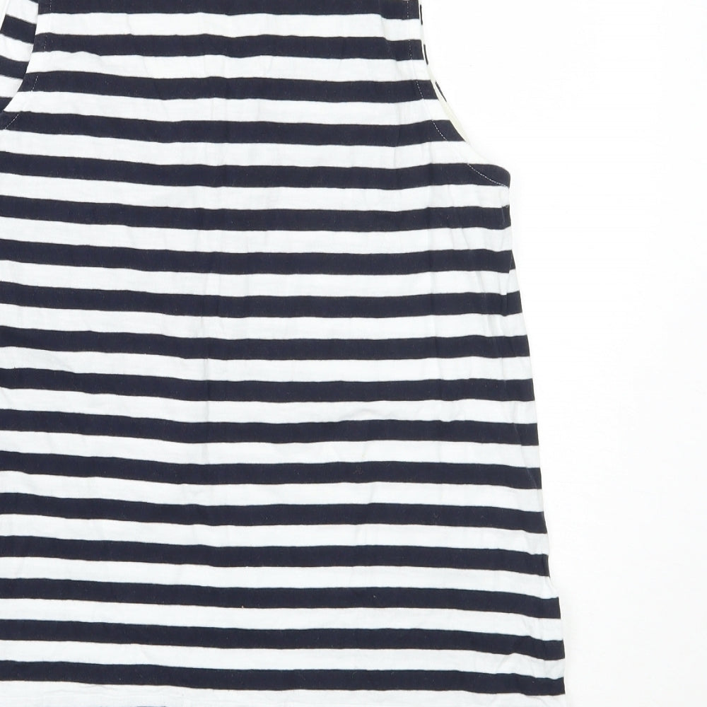 TU Womens White Striped Basic Tank Size 12