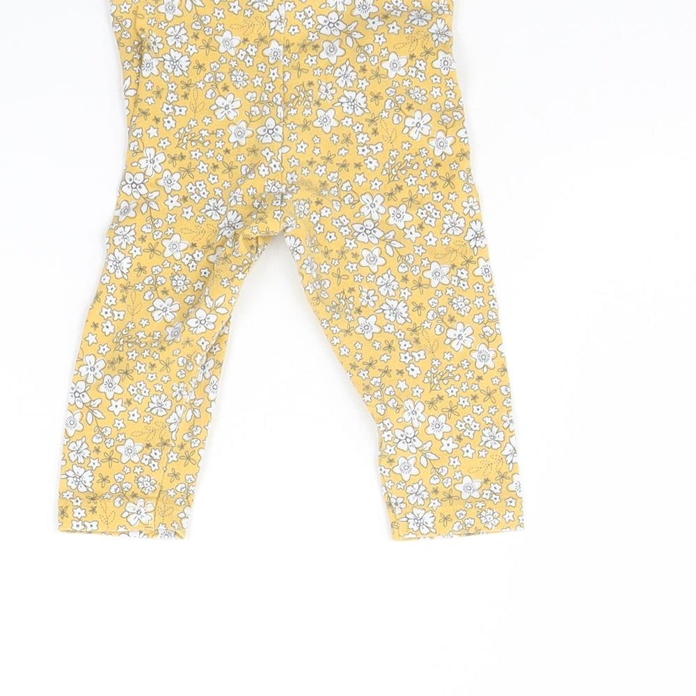 Fred & flo Girls Yellow Floral Capri Trousers Size 0-3 Months