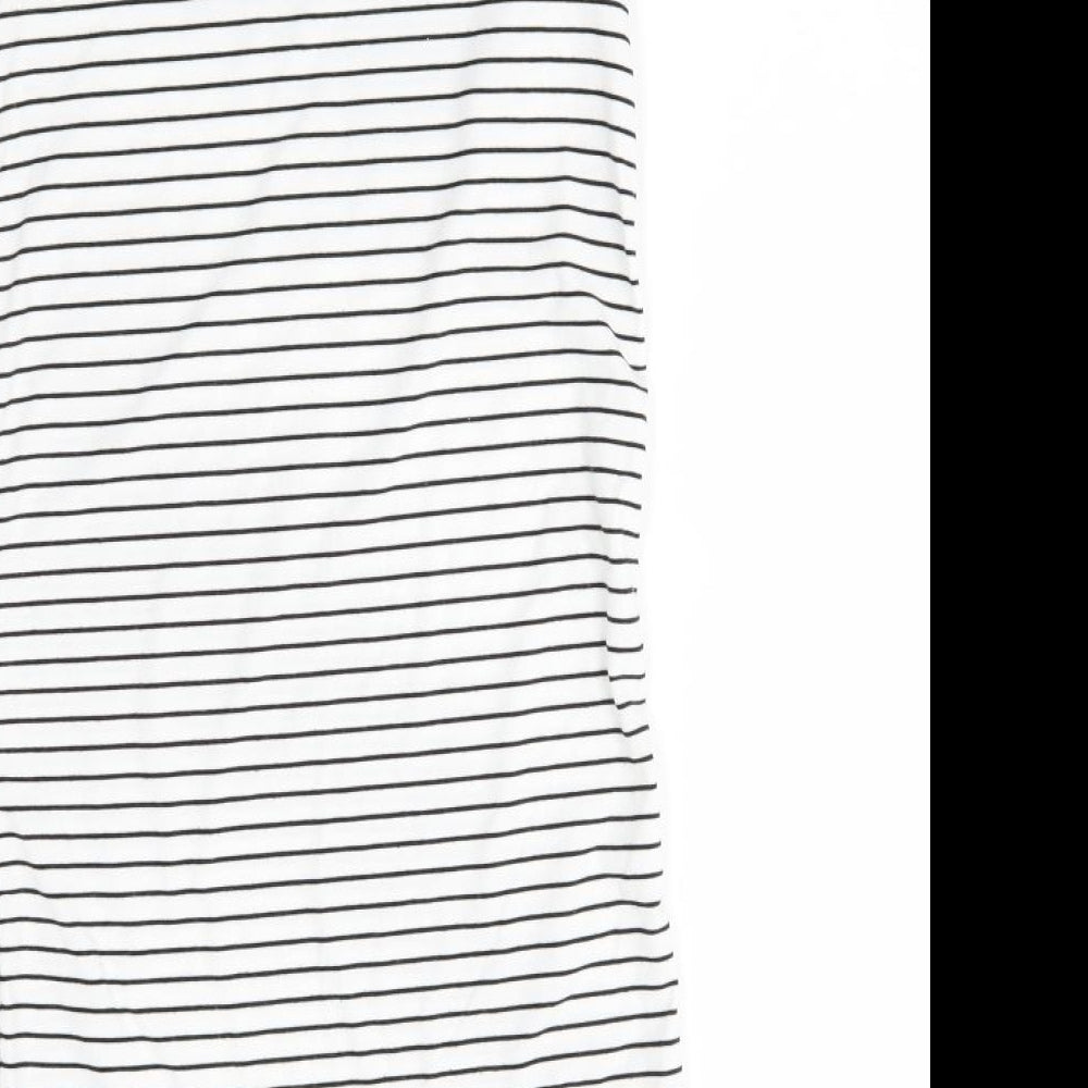 Candy Couture Womens White Striped T-Shirt Dress Size 12