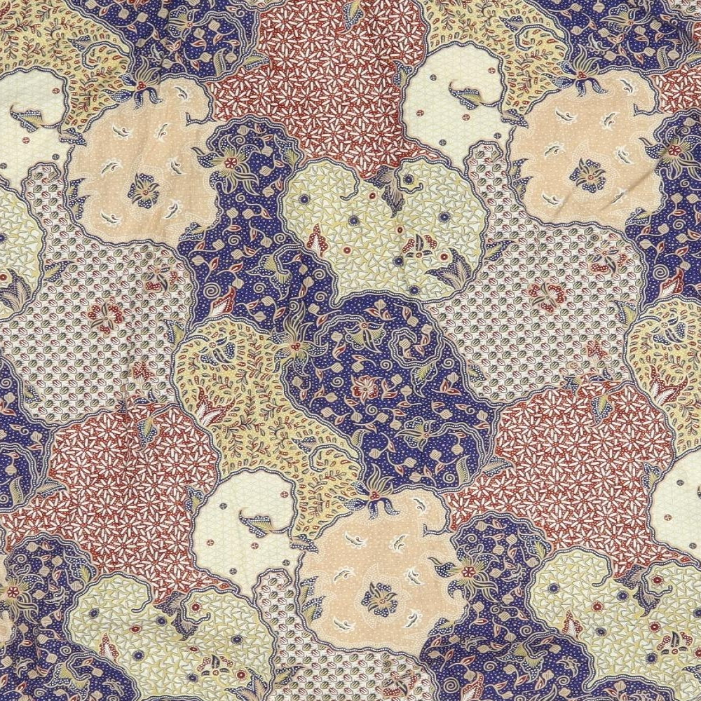 BALI BAGUS BATIK Mens Multicoloured Button-Up Size L - 100% COTTON Handmade in Bali, Indonesia