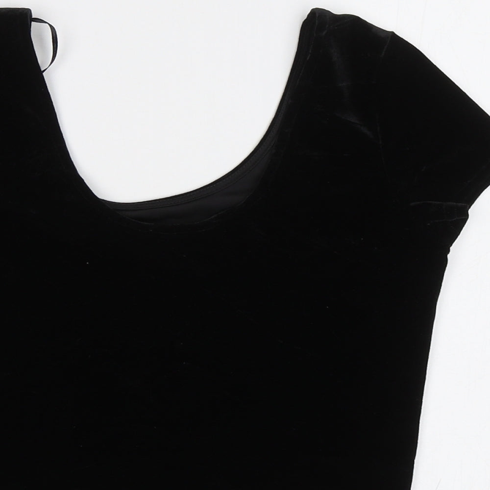 New Look Womens Black Cropped Blouse Size 8