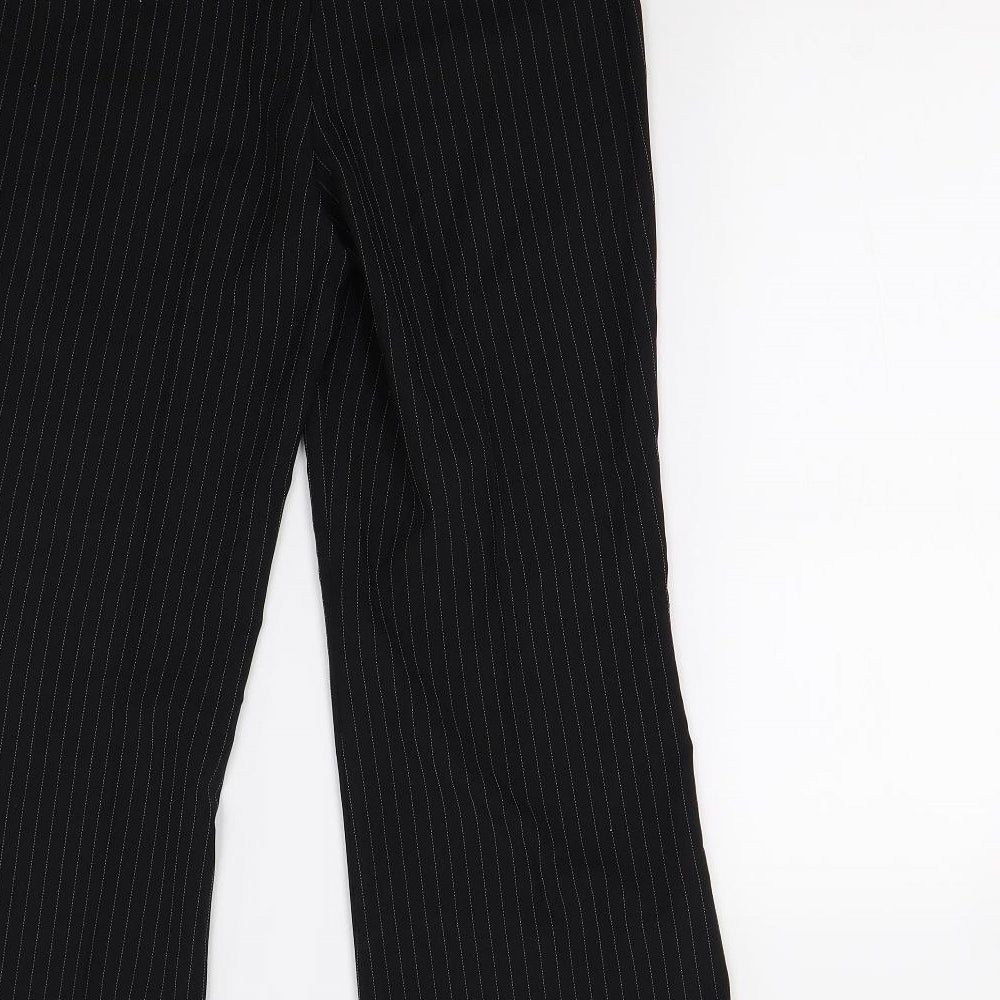 Evie Womens Black Striped Trousers Size 10 L28 in