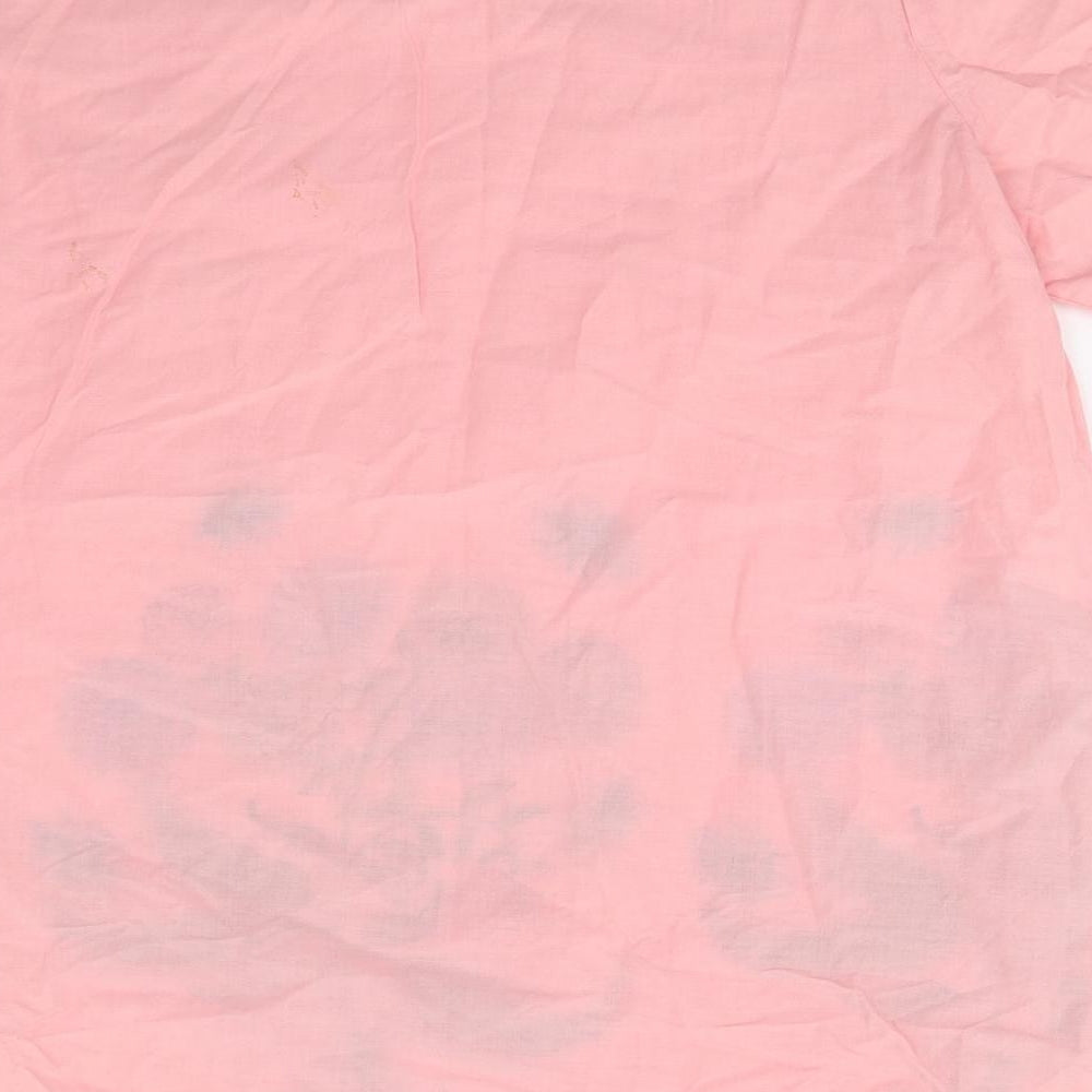 Prworn Womens Pink Floral Basic Blouse Size 2XL