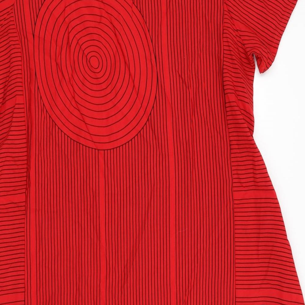 Preworn Womens Red Striped A-Line
