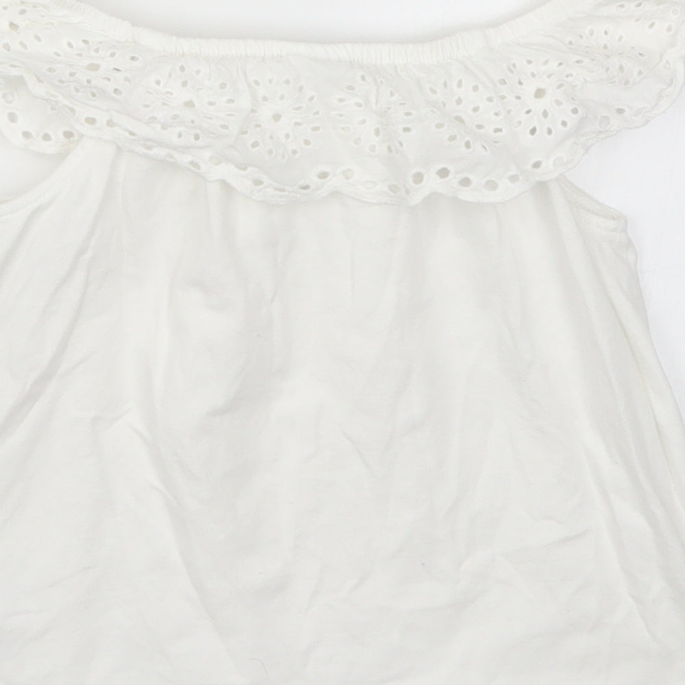F&F Girls White Basic T-Shirt Size 4-5 Years