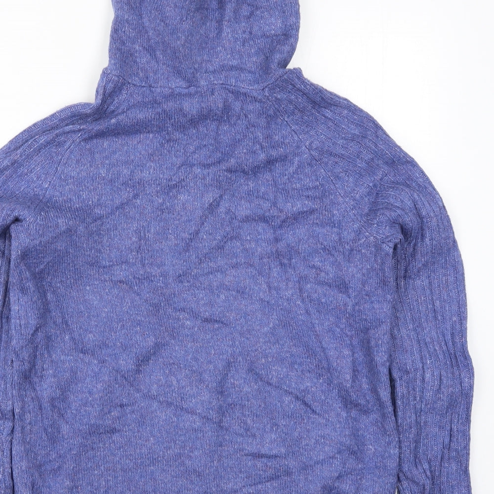 Marks and Spencer Womens Blue Knit Pullover Hoodie Size XS