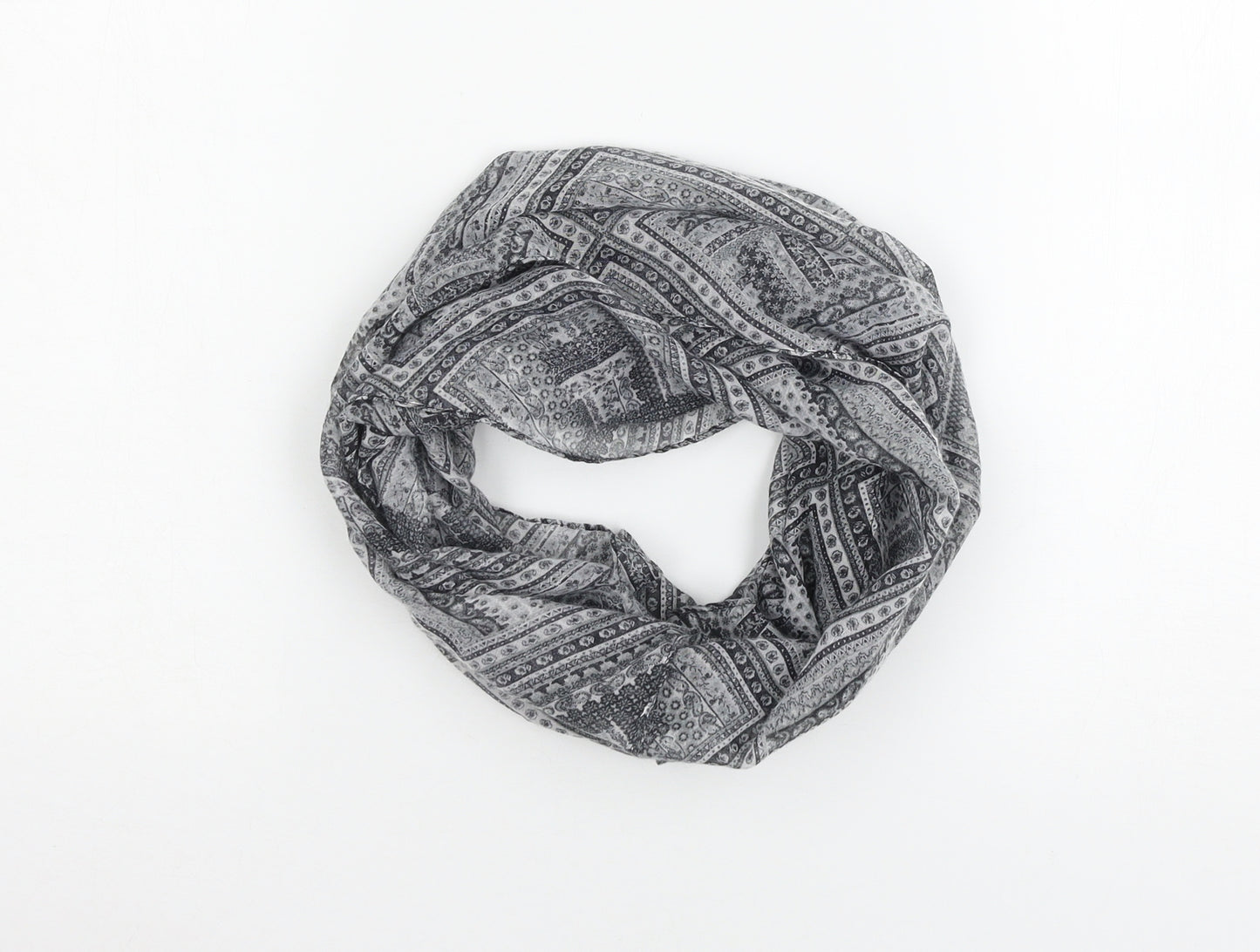 Preworn Womens Grey Geometric Jersey Scarf