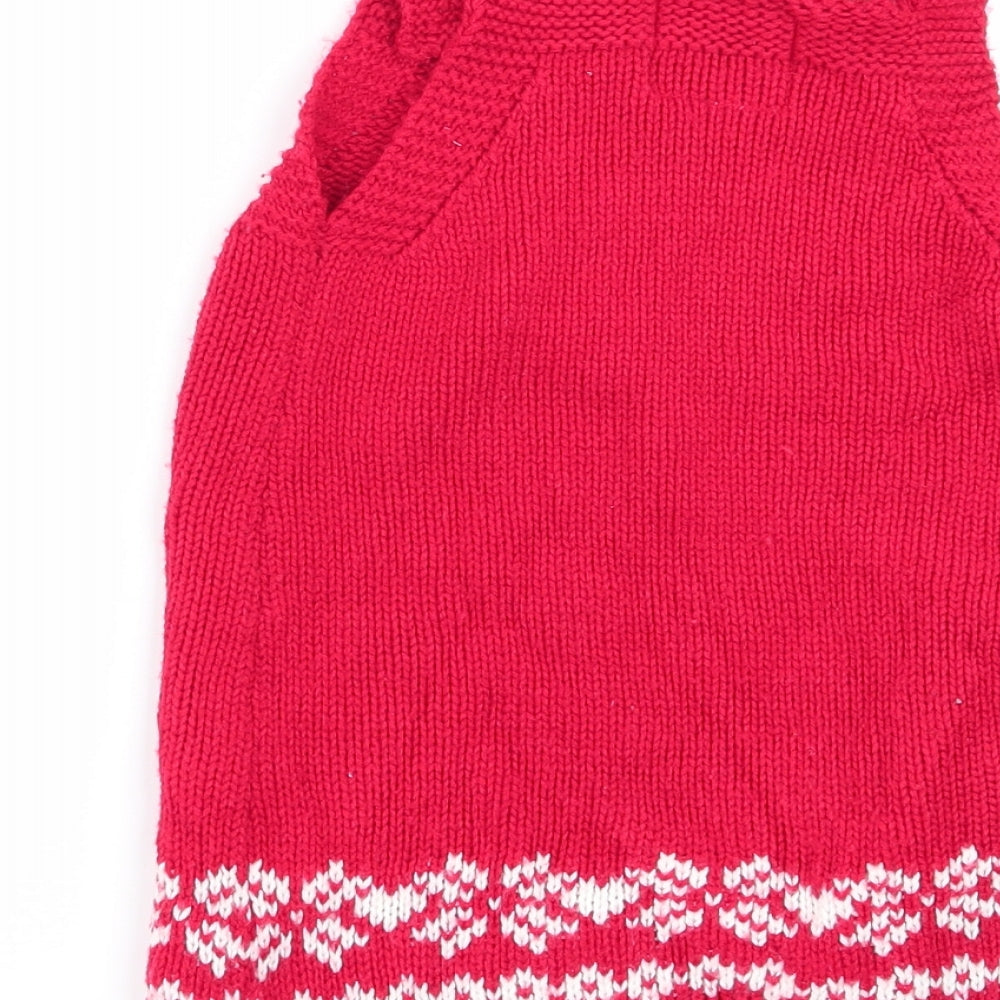 fred and flo Girls Red Pinafore/Dungaree Dress Size 12-18 Months