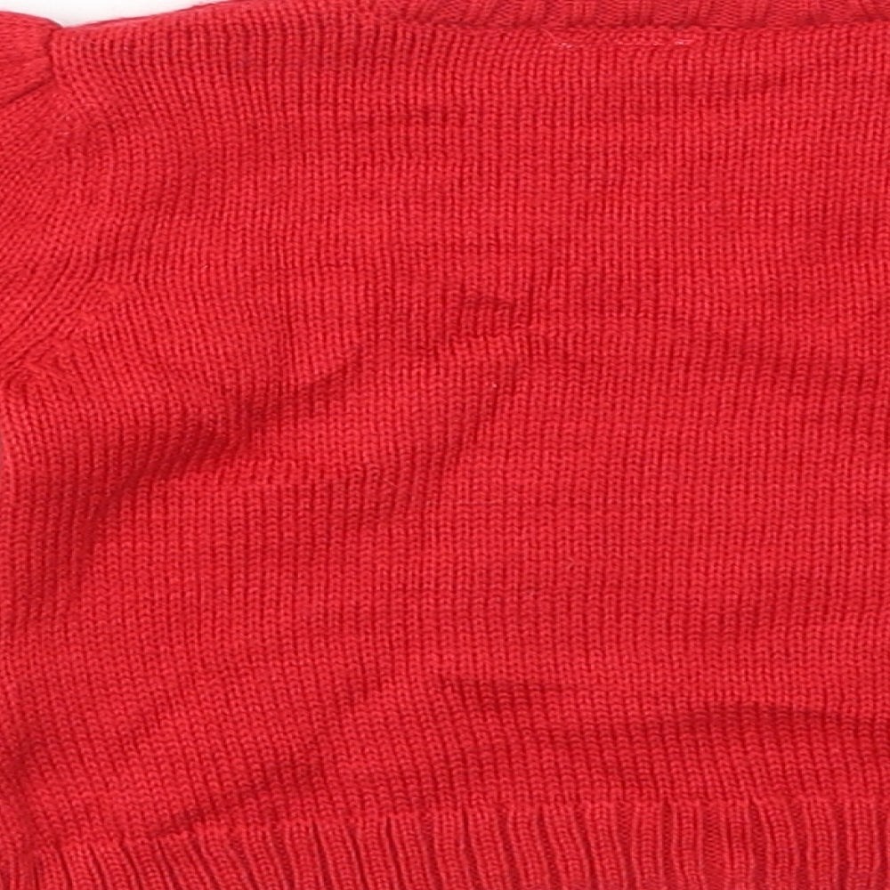 F&F Girls Red Animal Print Pullover Jumper Size 3-6 Months