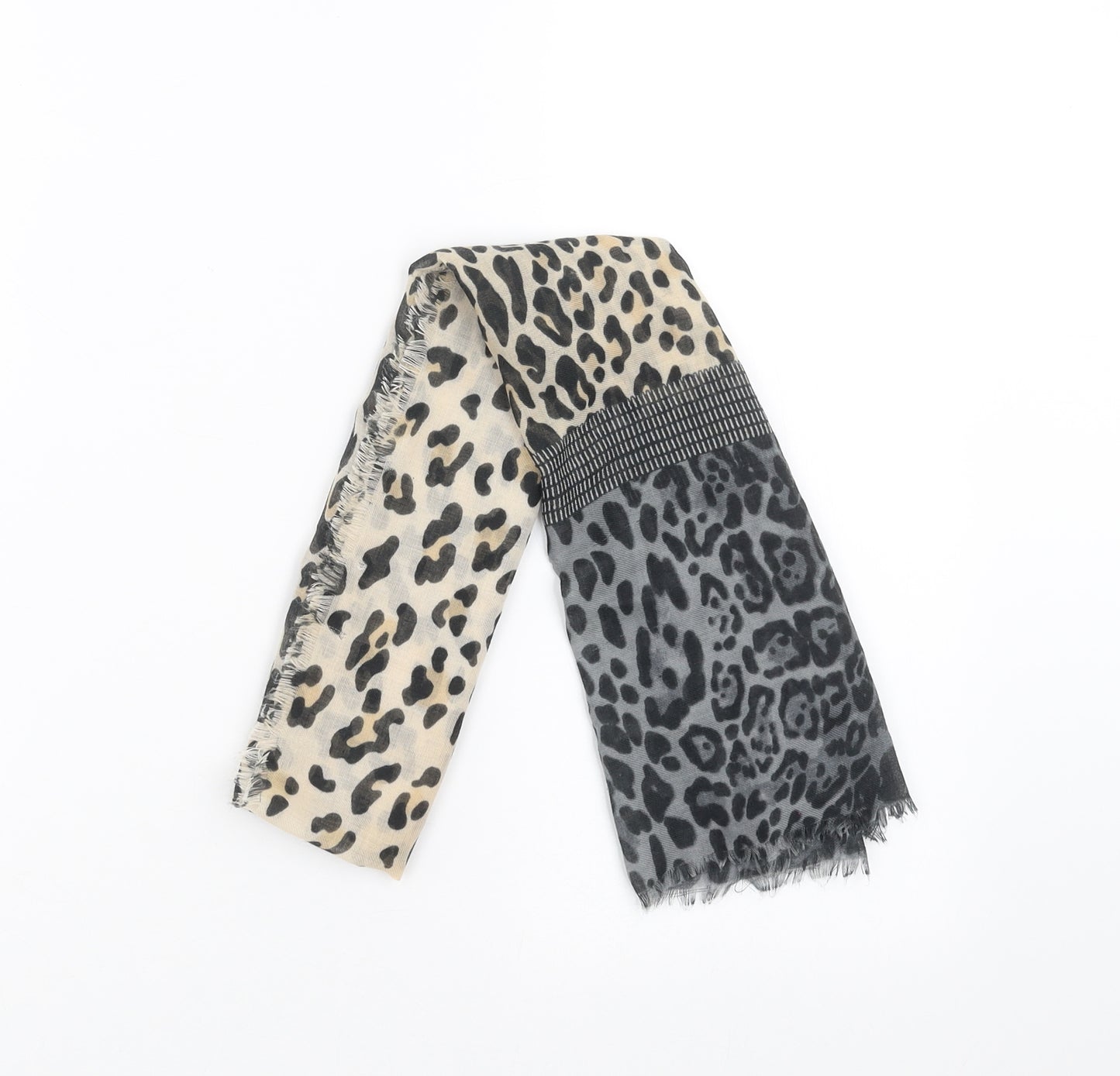 Preworn Womens Beige Animal Print Scarf